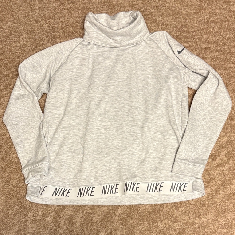Nike Women's Light Gray Turtleneck Sweatshirt